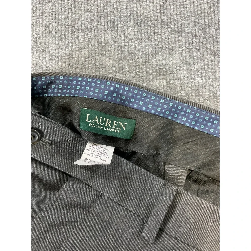 Lauren Ralph Lauren Dress Pants Mens 40x32 Gray Classic Fit Flat Front Business